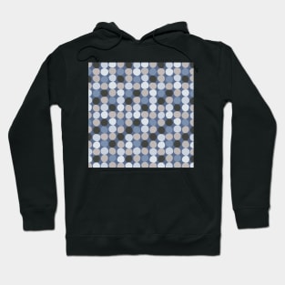 Midcentury Modern Dots - Shades of Blue and Gray Palette Hoodie